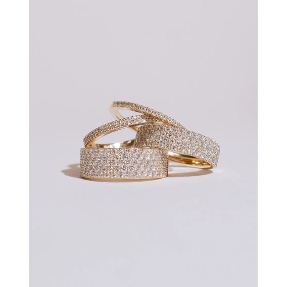 Ring Concierge Stackable Pave Diamond Ring 14k Yellow Gold Women's Size 8.5 - Picture 7 of 7